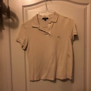 Tan Burberry collared shirt